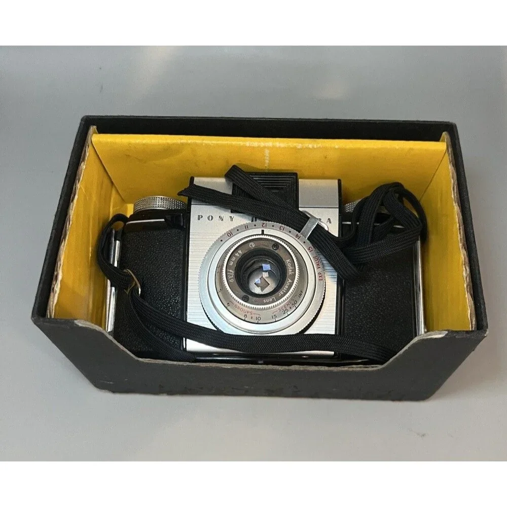 Antique Kodak Pony II 35mm Film Camera With Strap In Original Box